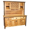Hickory Buffet & Hutch with Wine Rack - 75 Inch