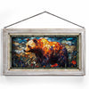 Golden Grizzly Stained Glass Art