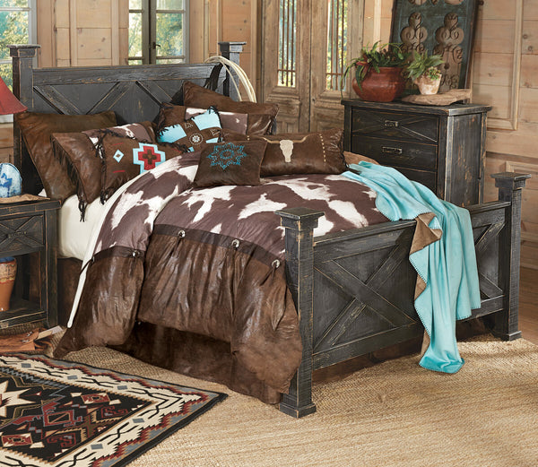 Barnwood Double X Bed - King