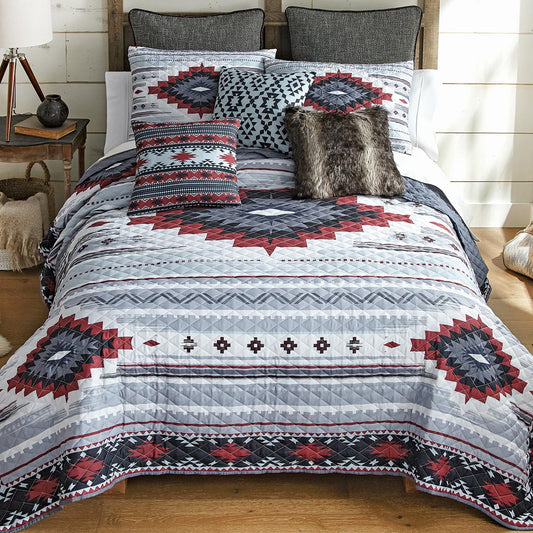 Crimson Ridge Quilt Bed Set - King - CLEARANCE