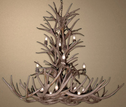 Reproduction Whitetail and Mule Deer Antler Chandelier - Large