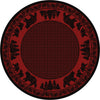 Big Sky Bear Family Red Rug - 8 Ft. Round
