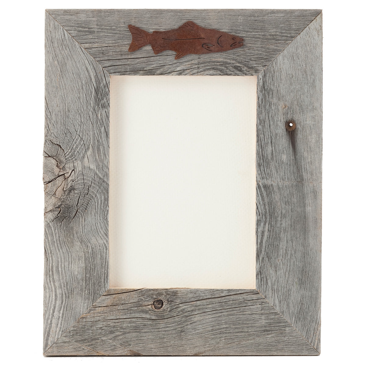 Aged Barnwood & Rust Fish 4 x 6 Frame