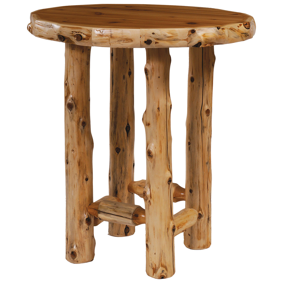 Cedar Log Standard Finish Round Pub Table - 40 Inch