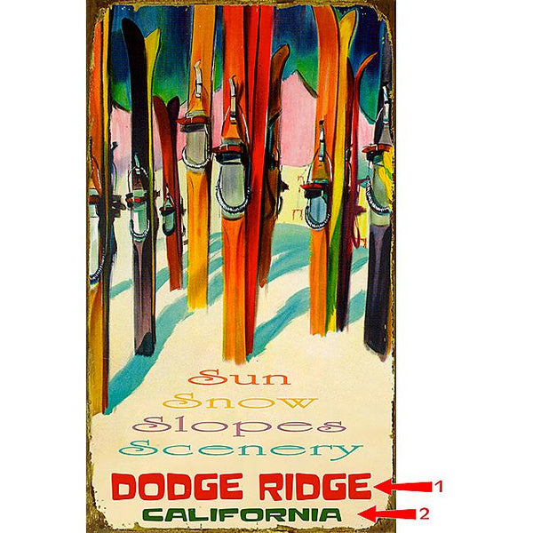 Sun, Snow, Slopes Sign - 28 x 48