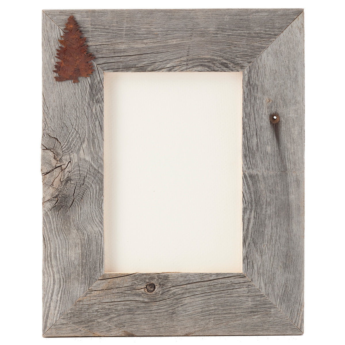 Aged Barnwood & Rust Tree 4 x 6 Frame