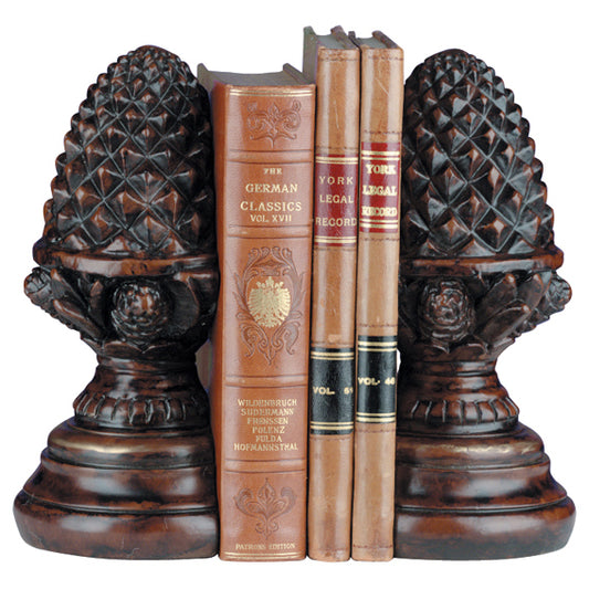 Pinecone Bookends - Burlwood