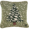 Snowy Tree Hooked Wool Pillow