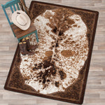 Cowhide & Tooled Leather Design Rug - 11 x 13