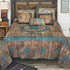 Turquoise Star & Barbed Wire Quilt Bed Set - Queen
