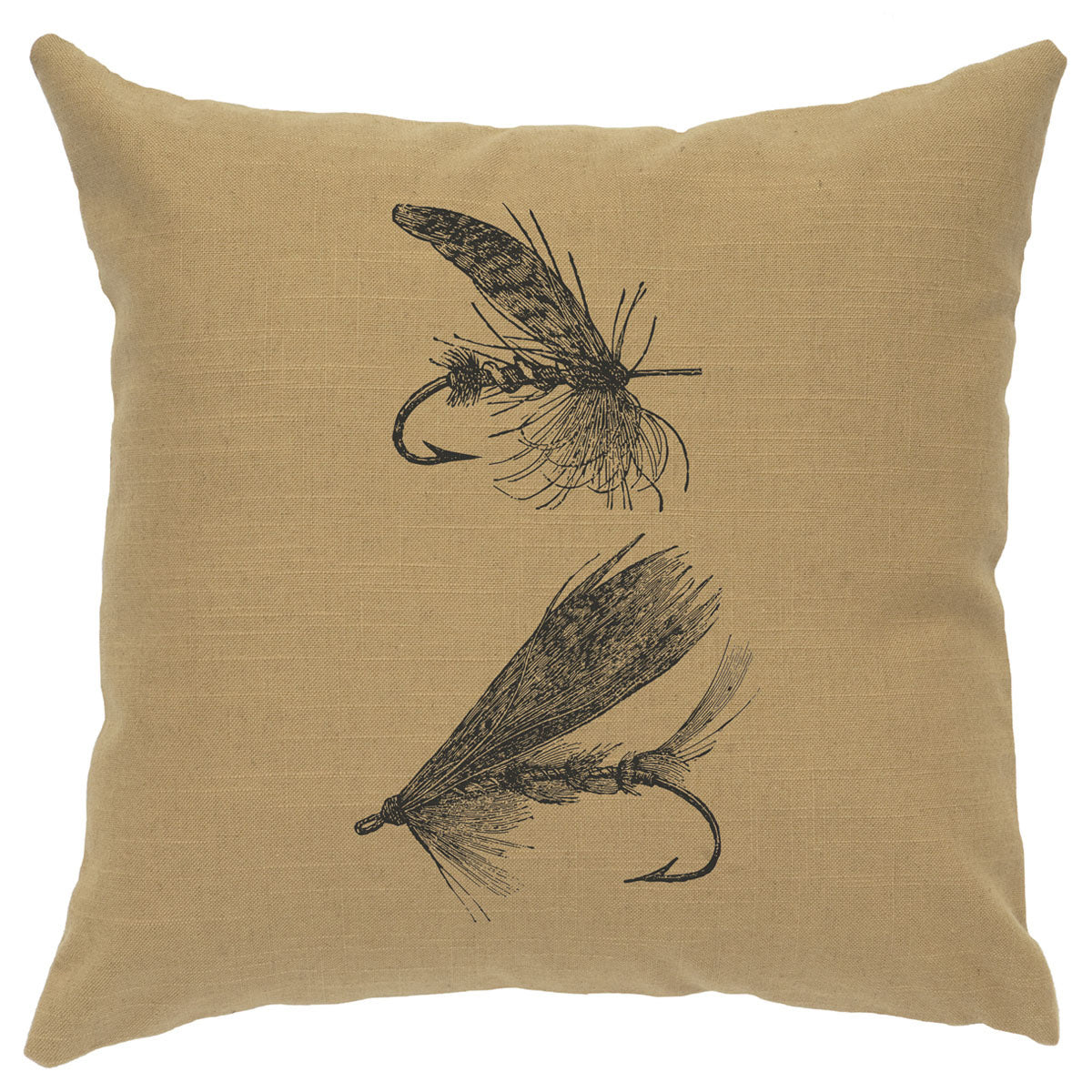Flies Linen Pillow - Straw