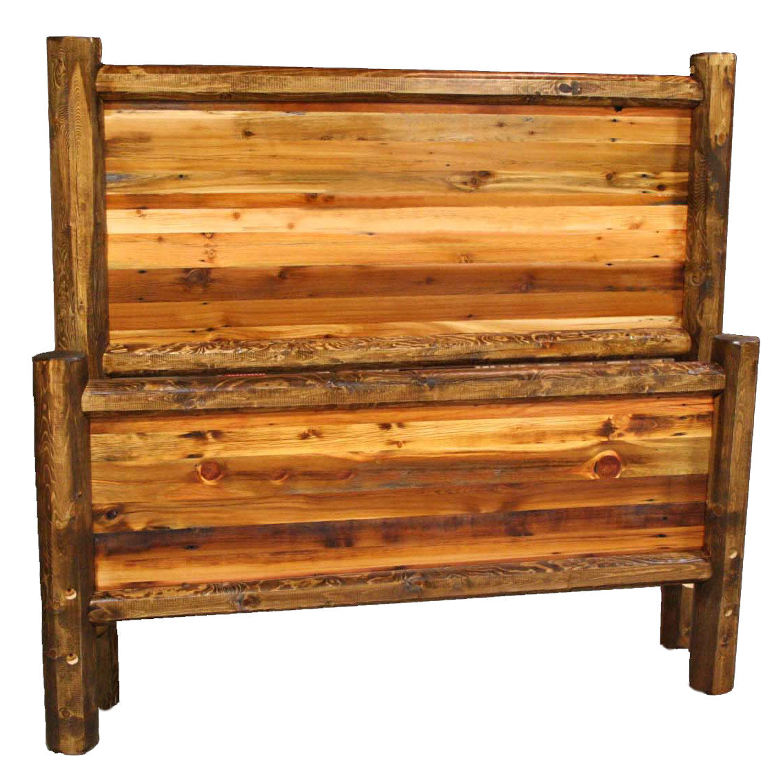 Barnwood Round Leg Bed - King