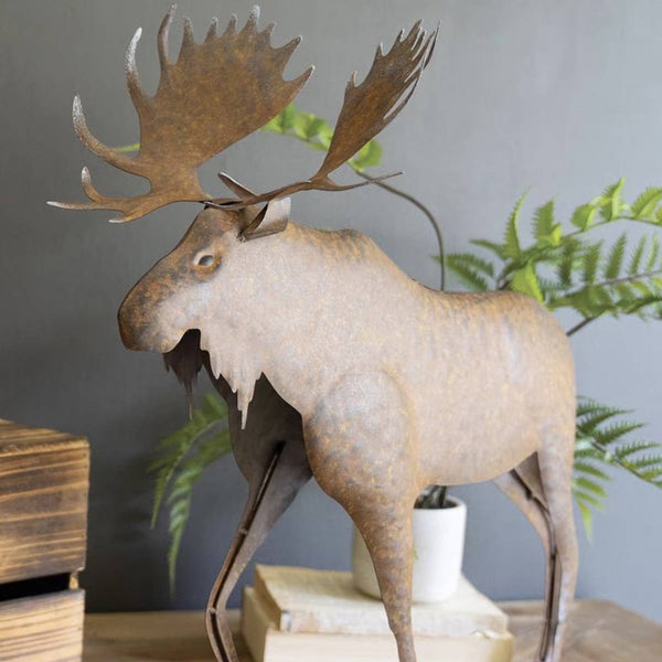 Highland Moose Metal Sculpture