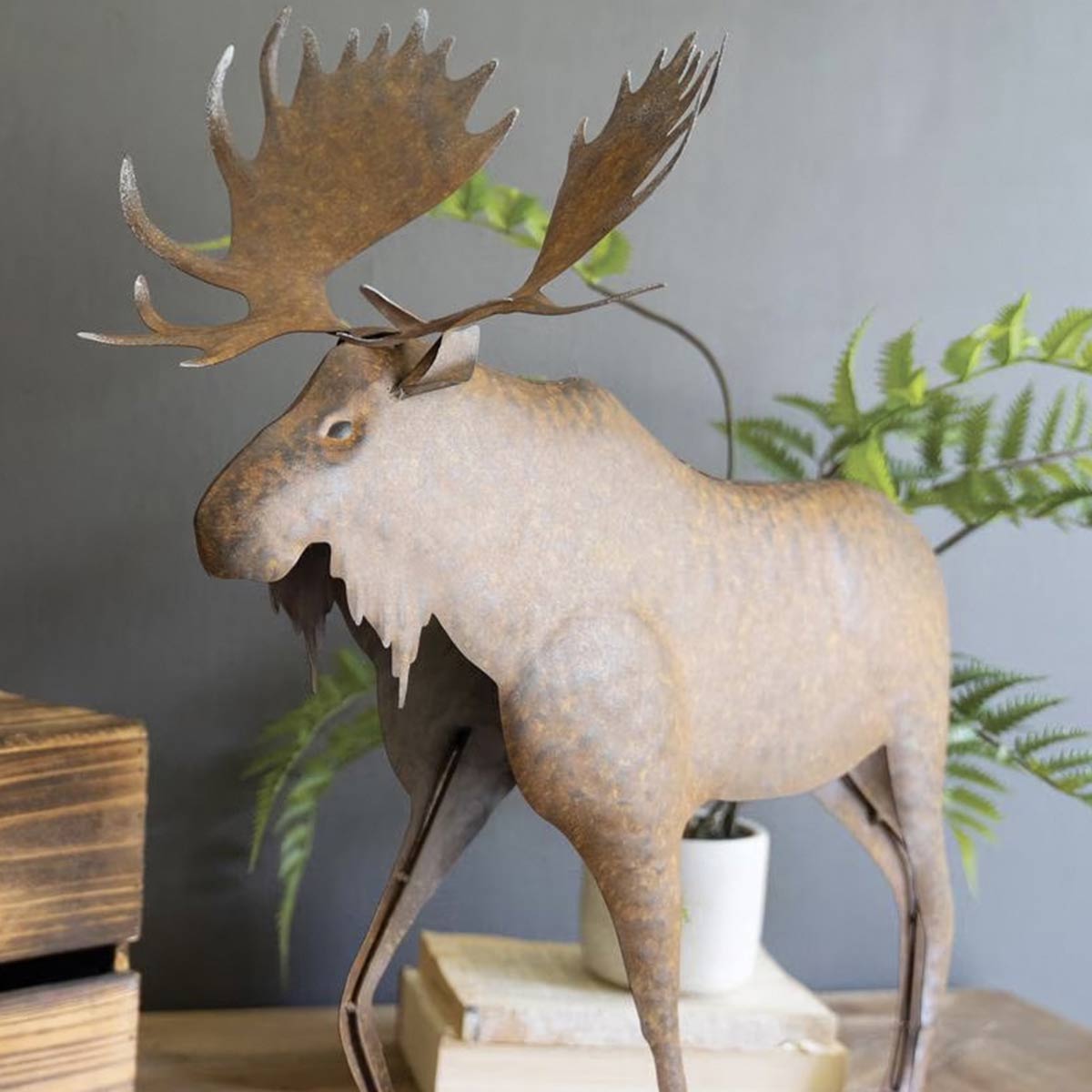 Highland Moose Metal Sculpture