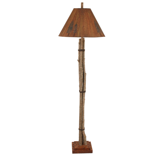 Stick Gathering Floor Lamp with Pine Tree Shade