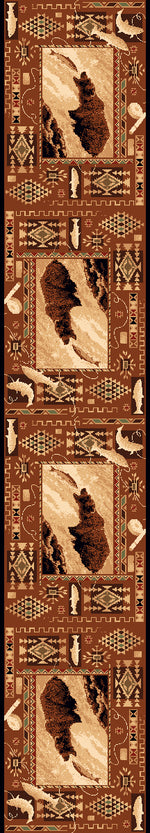 Southwest Fisher Bear Rug - 2 x 7