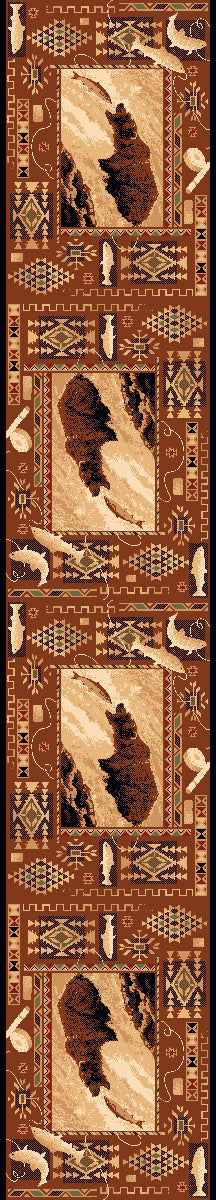 Southwest Fisher Bear Rug - 2 x 7