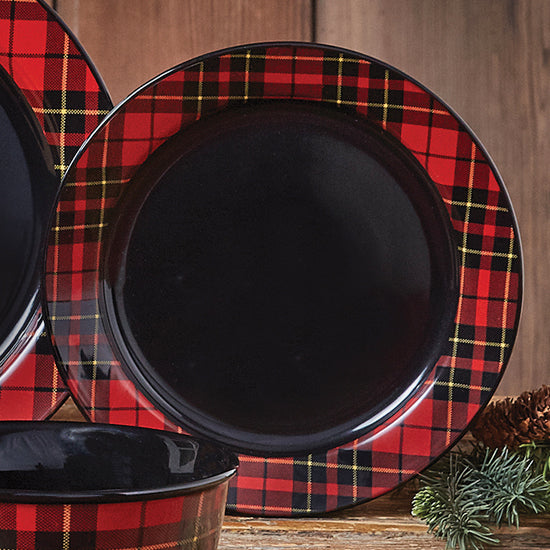 Lumberjack Plaid Salad Plate - Set of 4
