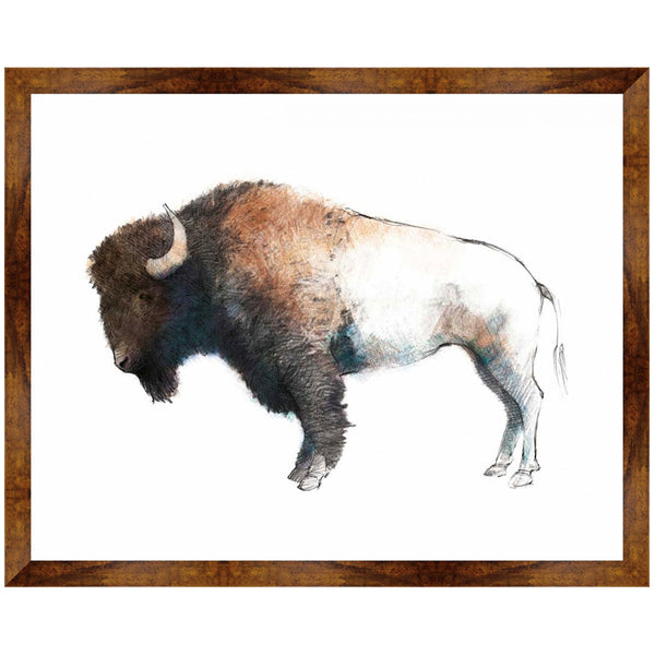 Bison Profile Canvas Art