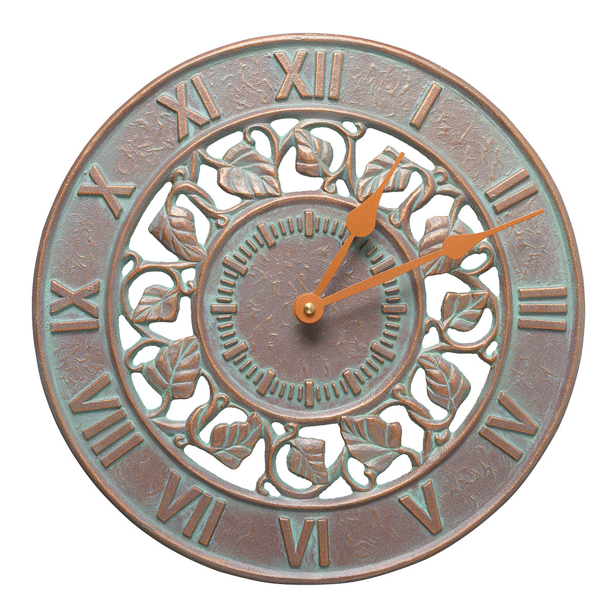 Ivy Indoor/Outdoor Wall Clock - Copper Verdigris