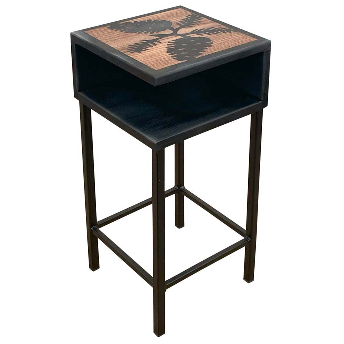 Etched Pinecone Drink Table