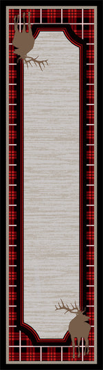 Plaid Elk Rug - 2 x 8