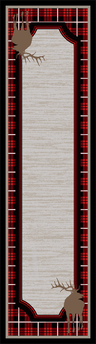 Plaid Elk Rug - 2 x 8