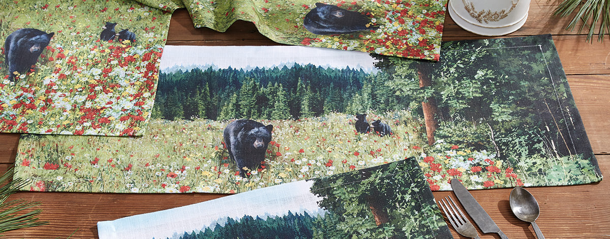 Springtime Bears Table Runner - 36 Inch