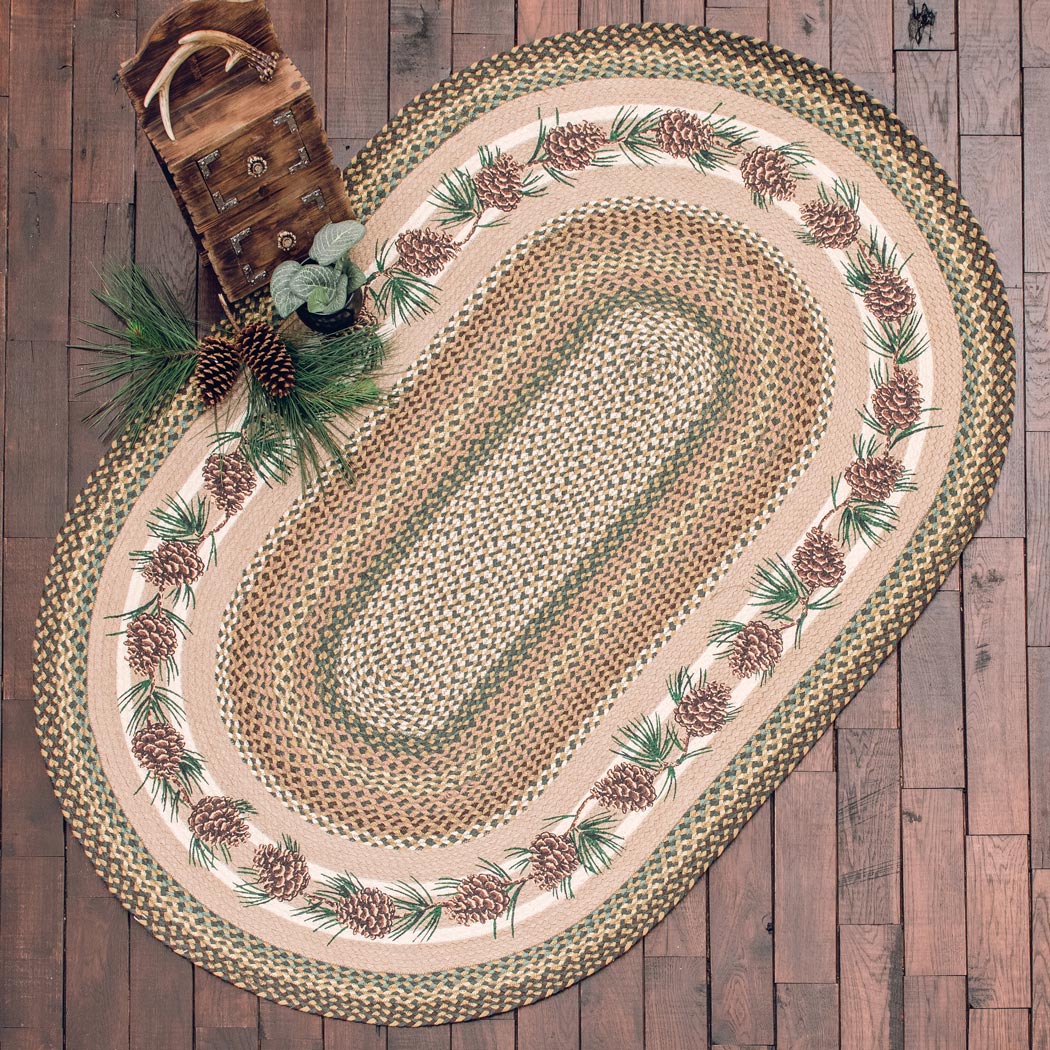 Pinecone & Needles Braided Rug - 4 x 6
