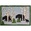 Birch Bear Family Hooked Wool Rug