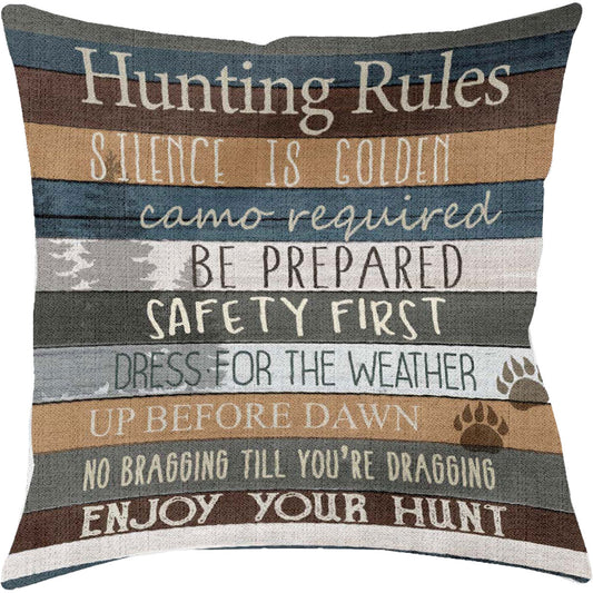 Hunting Rules Decorative Pillow