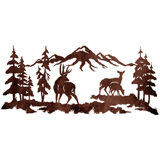 Deer Family Metal Wall Art