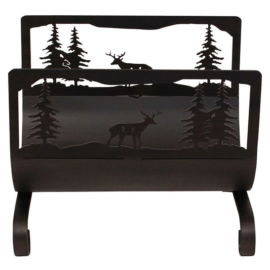 Deer Scene Wood Holder