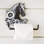 Floral Horse Metal Toilet Paper Holder