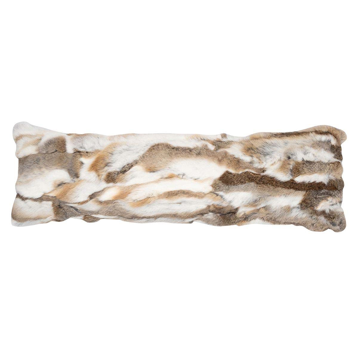 Brown Pieced Rabbit Pillow - 12 x 40