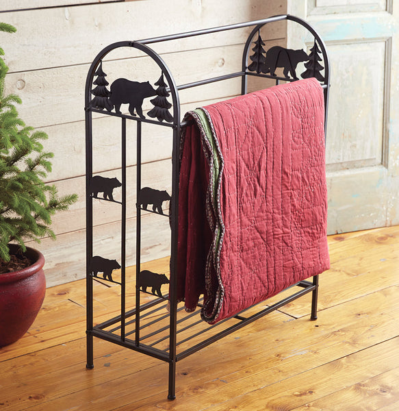 Black Bear Metal Quilt Rack