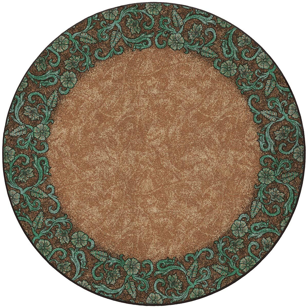 Tooled Turquoise Rug - 8 Ft. Round