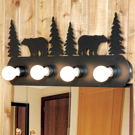 Rustic Bear Vanity Light Fixture (4 Light)