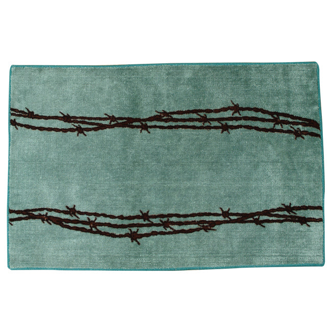 Barbed Wire Turquoise Bath Rug - OUT OF STOCK UNTIL 08/25/2026