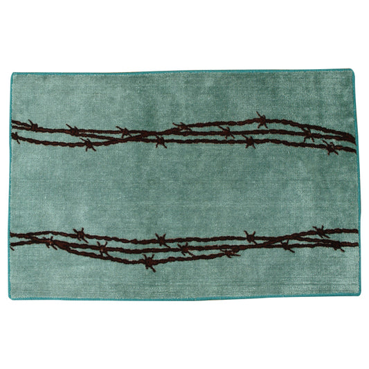 Barbed Wire Turquoise Bath Rug - OUT OF STOCK UNTIL 08/25/2026