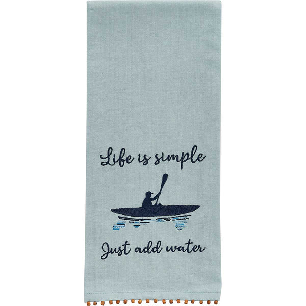 Life is Simple Embroidered Dishtowel - Set of 2