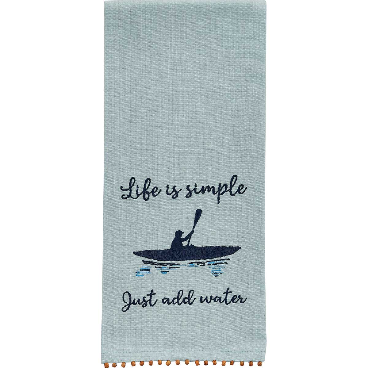 Life is Simple Embroidered Dishtowel - Set of 2