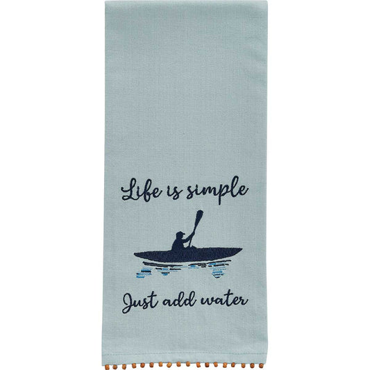Life is Simple Embroidered Dishtowel - Set of 2