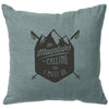 Mountains are Calling Linen Pillow - Ocean