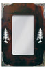 Pine Tree Burnished Metal Art Mirror - 36 Inch