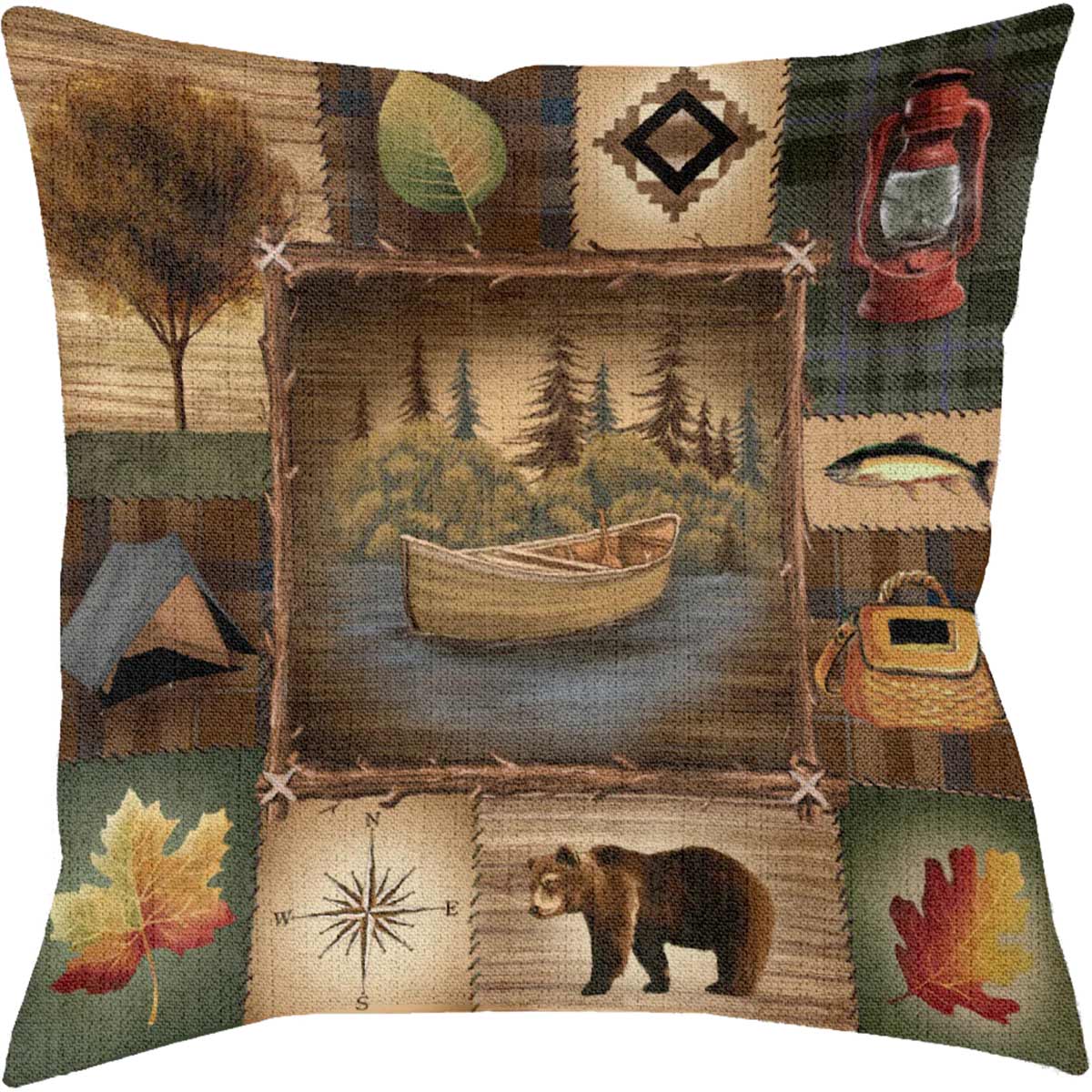 Lake Camping Decorative Pillow