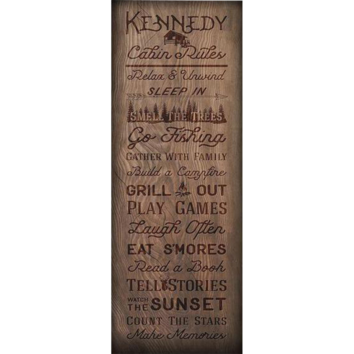 Cabin Rules Personalized Stretched Canvas - Small