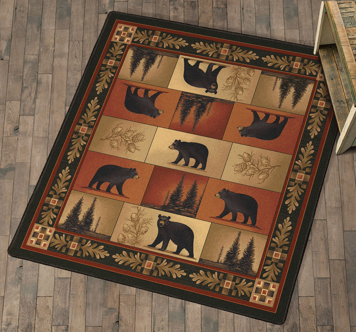 Grand Repose Black Bear Rug - 8 Ft. Square