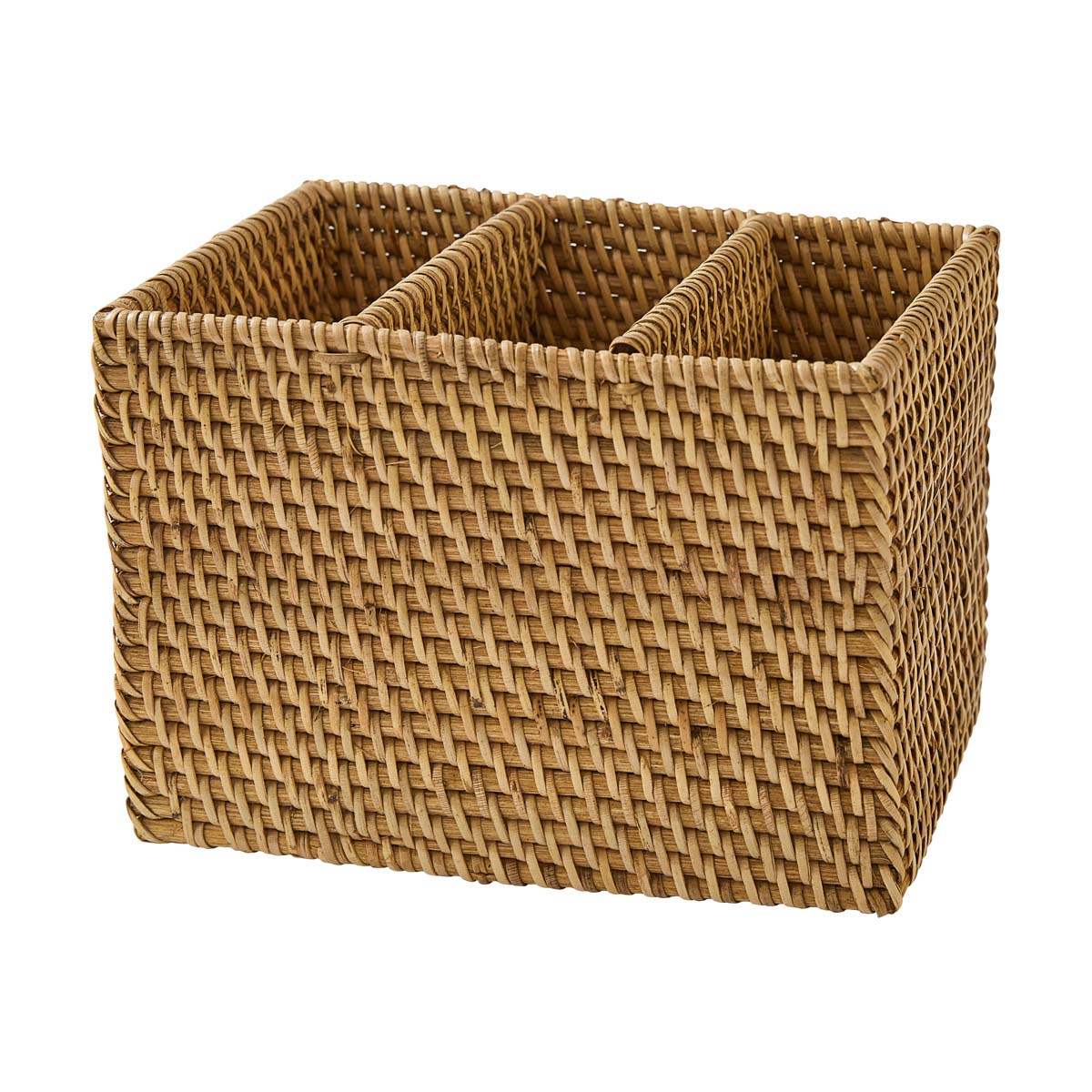 Handwoven Rattan Silverware Caddy