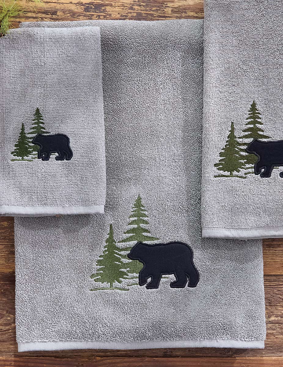 Bear & Pine Tree Bath Towel